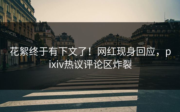 花絮终于有下文了！网红现身回应，pixiv热议评论区炸裂