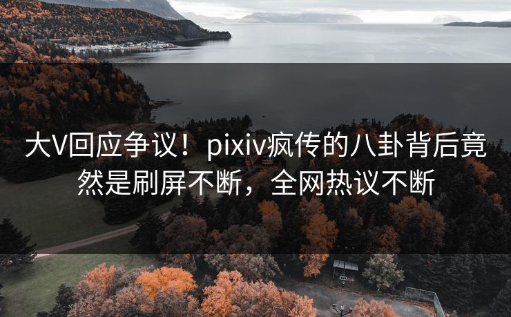 大V回应争议！pixiv疯传的八卦背后竟然是刷屏不断，全网热议不断