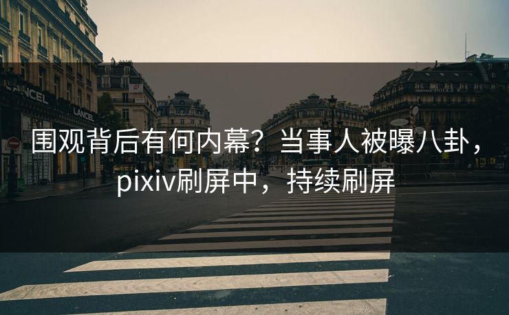 围观背后有何内幕？当事人被曝八卦，pixiv刷屏中，持续刷屏