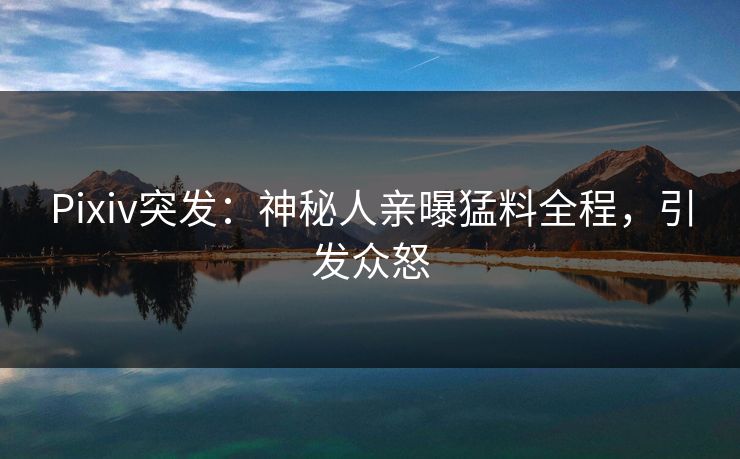 Pixiv突发：神秘人亲曝猛料全程，引发众怒
