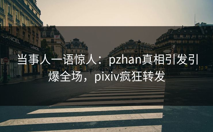 当事人一语惊人：pzhan真相引发引爆全场，pixiv疯狂转发
