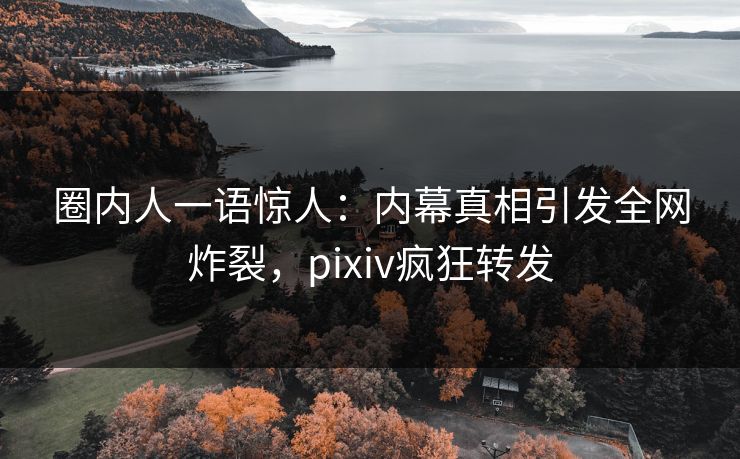 圈内人一语惊人：内幕真相引发全网炸裂，pixiv疯狂转发