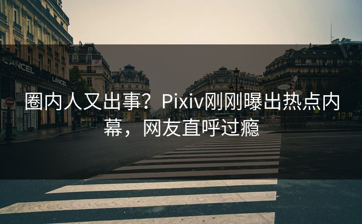 圈内人又出事？Pixiv刚刚曝出热点内幕，网友直呼过瘾