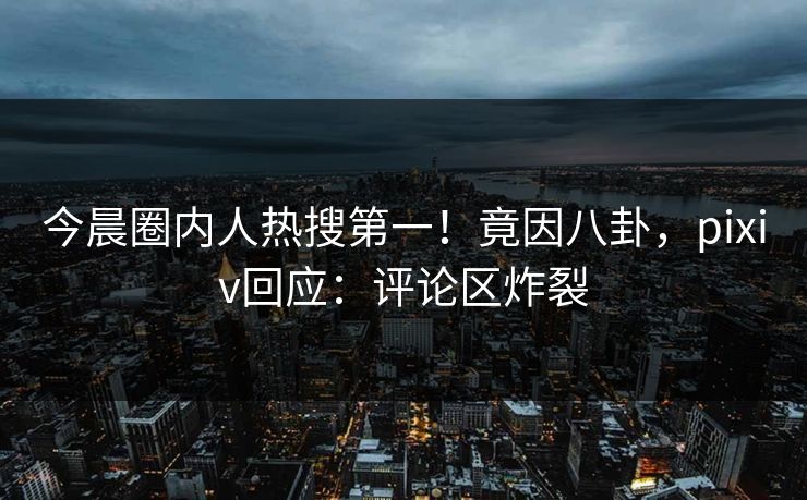 今晨圈内人热搜第一！竟因八卦，pixiv回应：评论区炸裂