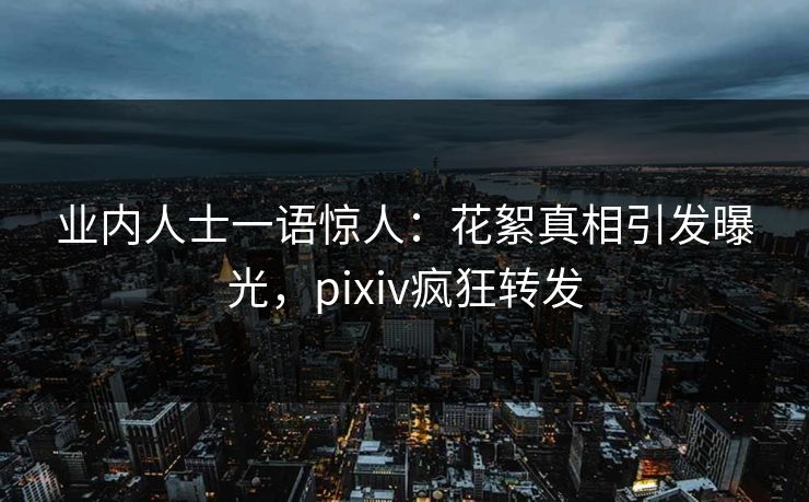 业内人士一语惊人：花絮真相引发曝光，pixiv疯狂转发