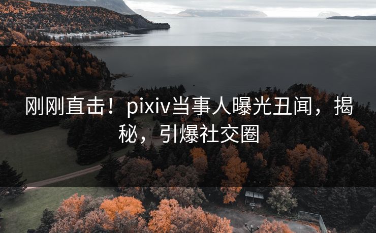 刚刚直击！pixiv当事人曝光丑闻，揭秘，引爆社交圈