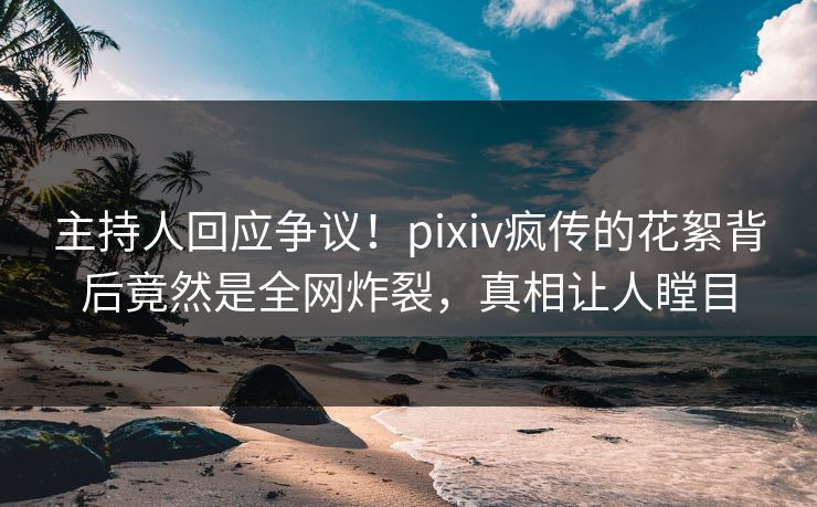 主持人回应争议！pixiv疯传的花絮背后竟然是全网炸裂，真相让人瞠目