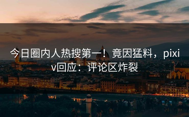 今日圈内人热搜第一！竟因猛料，pixiv回应：评论区炸裂