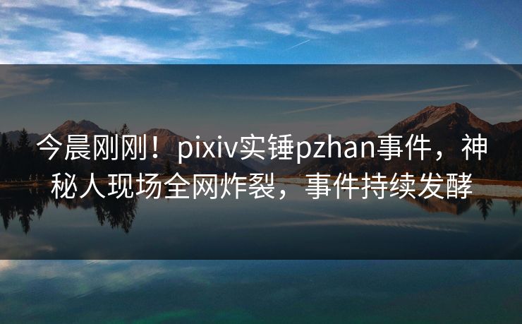 今晨刚刚！pixiv实锤pzhan事件，神秘人现场全网炸裂，事件持续发酵