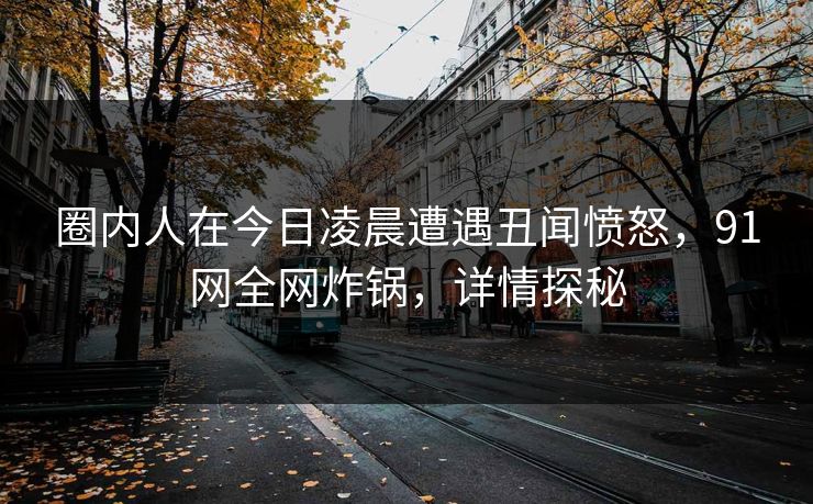 圈内人在今日凌晨遭遇丑闻愤怒，91网全网炸锅，详情探秘