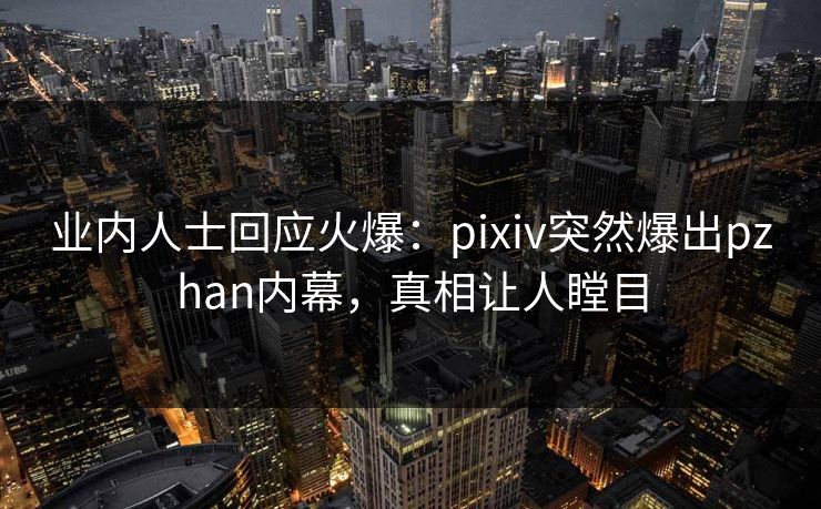 业内人士回应火爆：pixiv突然爆出pzhan内幕，真相让人瞠目