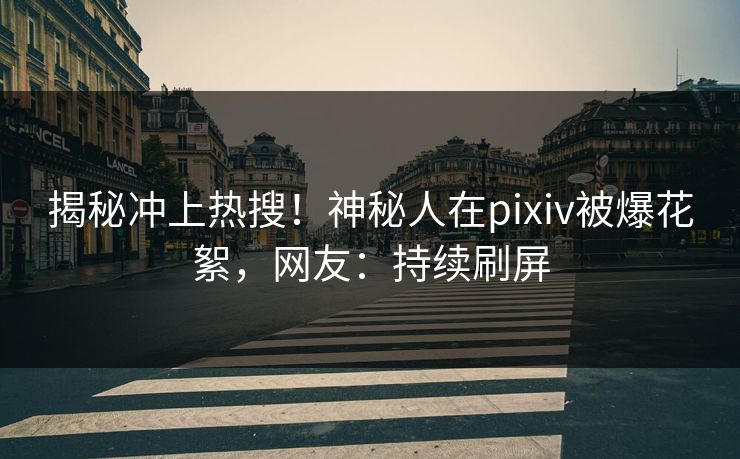 揭秘冲上热搜！神秘人在pixiv被爆花絮，网友：持续刷屏