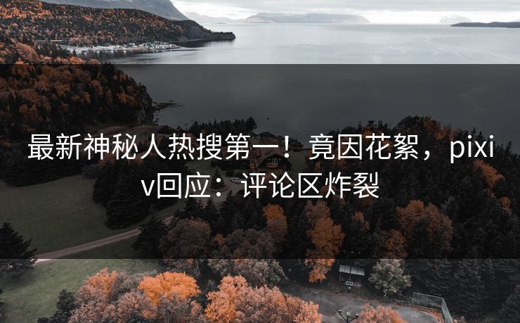 最新神秘人热搜第一！竟因花絮，pixiv回应：评论区炸裂