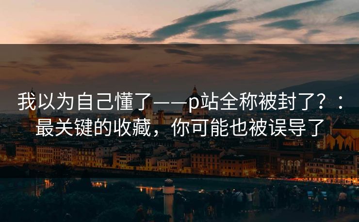 我以为自己懂了——p站全称被封了？：最关键的收藏，你可能也被误导了